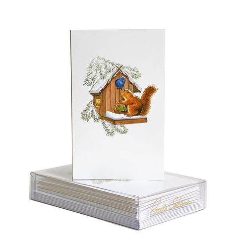 Squirrel and Birdhouse Boxed Mini Note