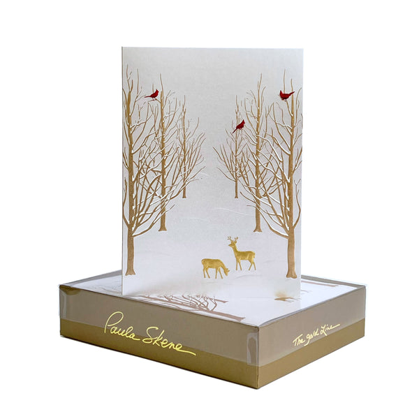 Snowy Forest Gold on Silver