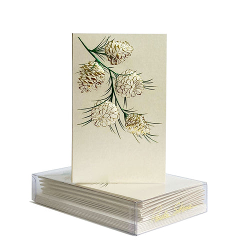 Pine Cone Branch Boxed Mini Note