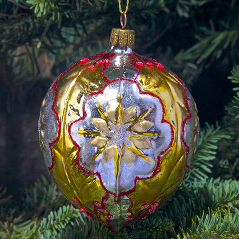 Holly Ornament - Silver
